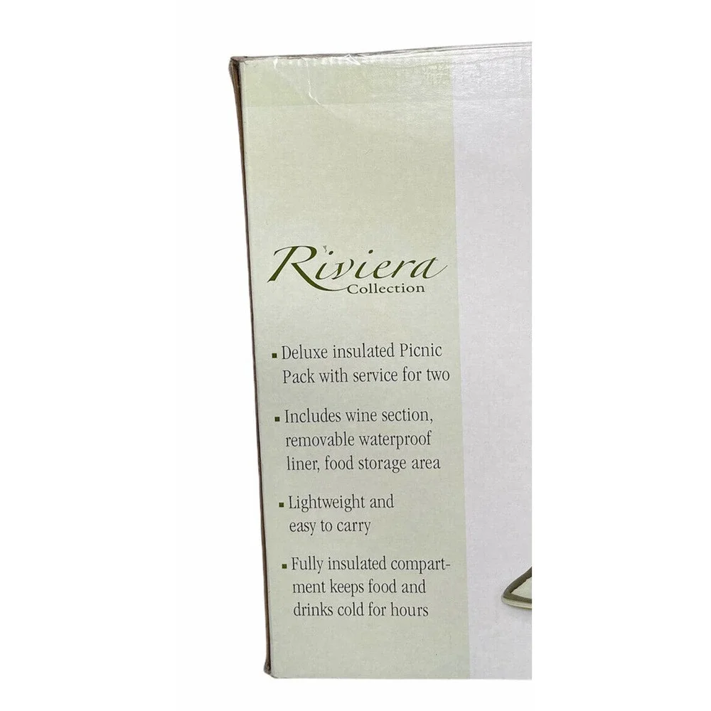 NEW Picnic Time Riviera Collection Malibu Insulated Picnic Cooler Tote For 2‎